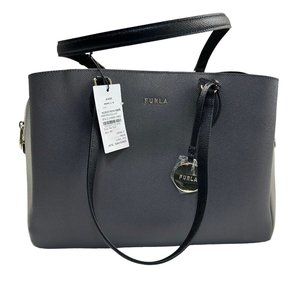 NEW Furla Minerva Nero Shopping Bag Leather Purse Tote Shoulder Satchel